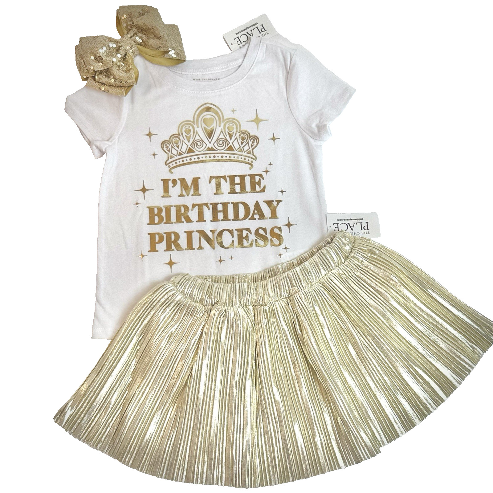 Toddler Girls Birthday Princess Outfit Shiny Gold Size 2T – New w/ Tags!