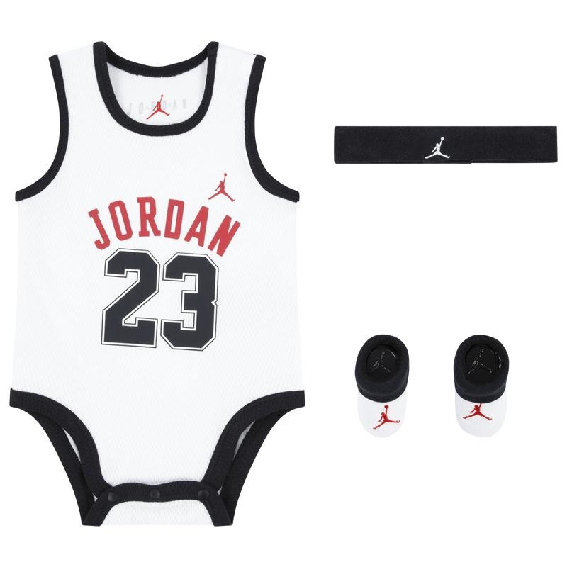 3 Piece Nike Air Jordan Baby Boys Outfit / Gift Set, 0-6 Months, Jersey Headband