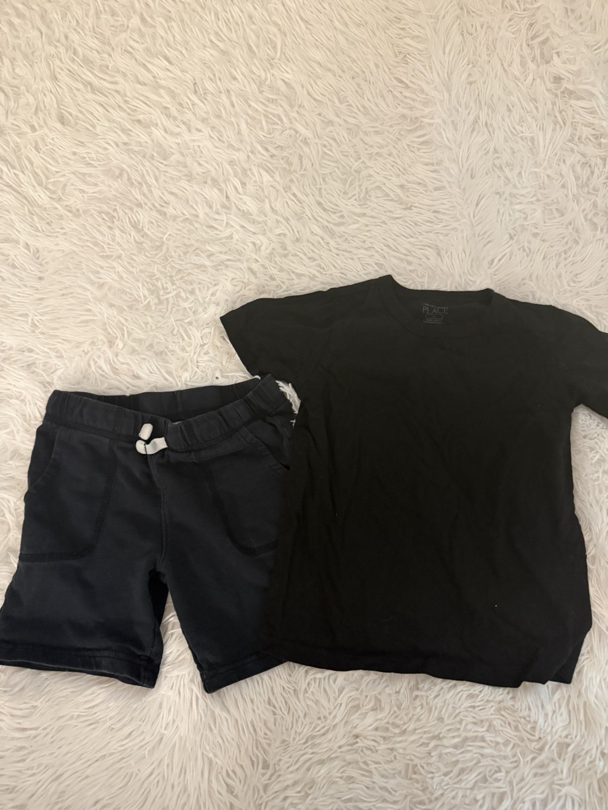 Boys 4T Black Cotton Outfit Set Tee & Carter’s Shorts Casual Summer