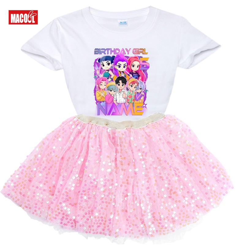 Girls KPop Saga Boys Birthday Outfit Girl Birthday Tutu Kids Party Set Custom