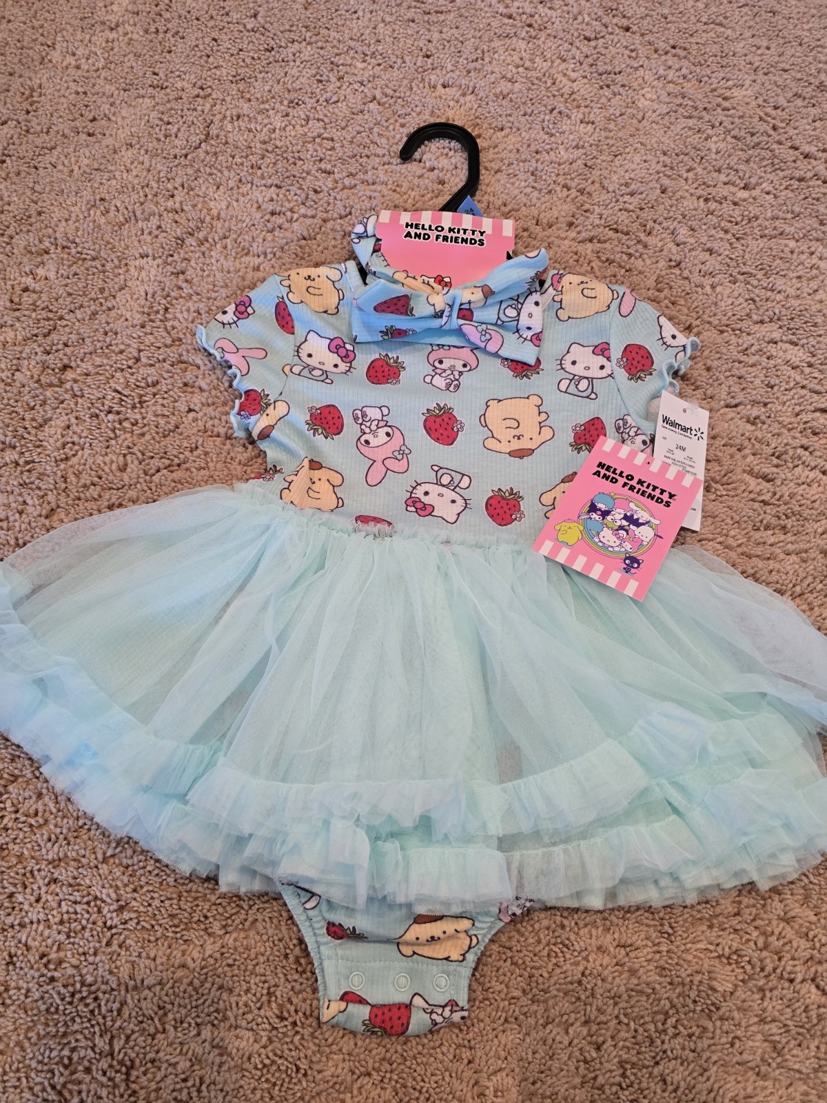 **Hello Kitty**24M**Green Short Sleeve DRESS w/ matching headband