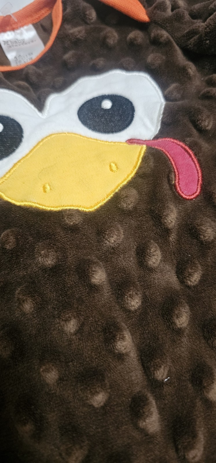first Thanksgiving outfit One Peice Unisex Baby Turkey Textured Soft 3M