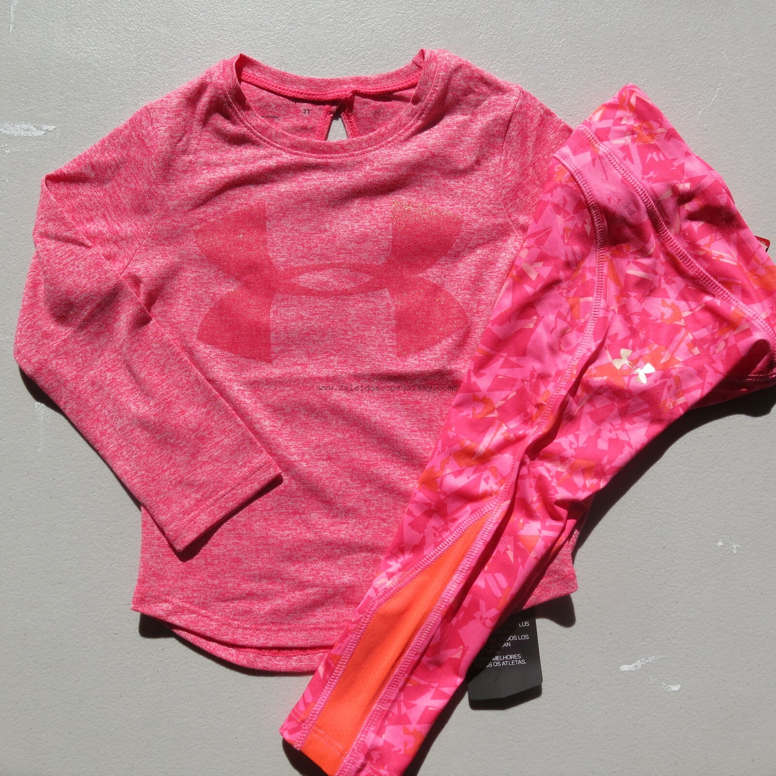 Under Armour 2T Winter Leggings & Long Sleeve Top Penta Pink Blue $110 Retail