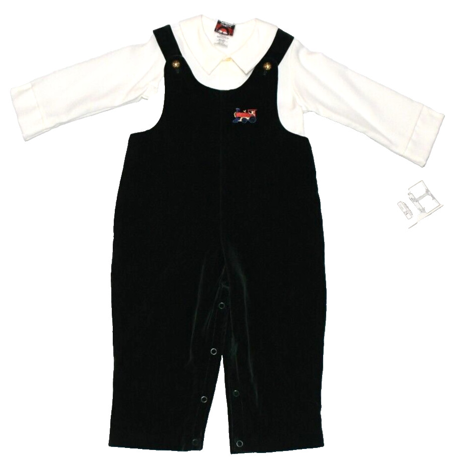 NWT Good Lad Baby Toddler Set Outfit Overalls & Long Sleeve Shirt Size 24 Months
