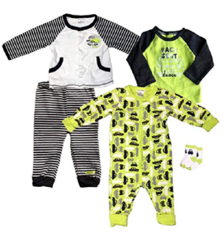 absorba Infant Boys’ 5-Piece Set (Jacket, Shirt, Bodysuit, Pant and Socks)