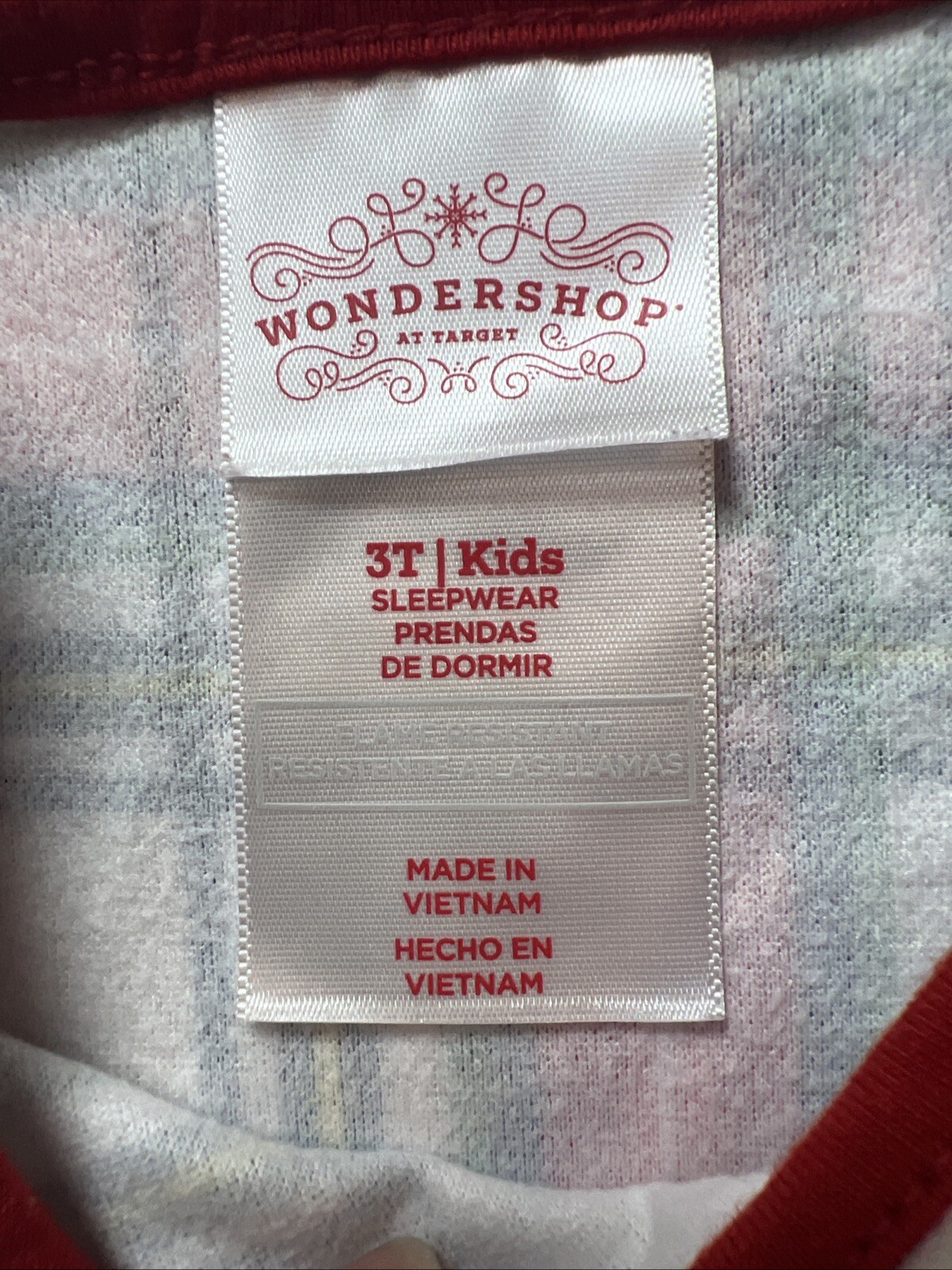 Wondershop Girls Plaid Flannel Pajama Dress Size 3T White Green Red