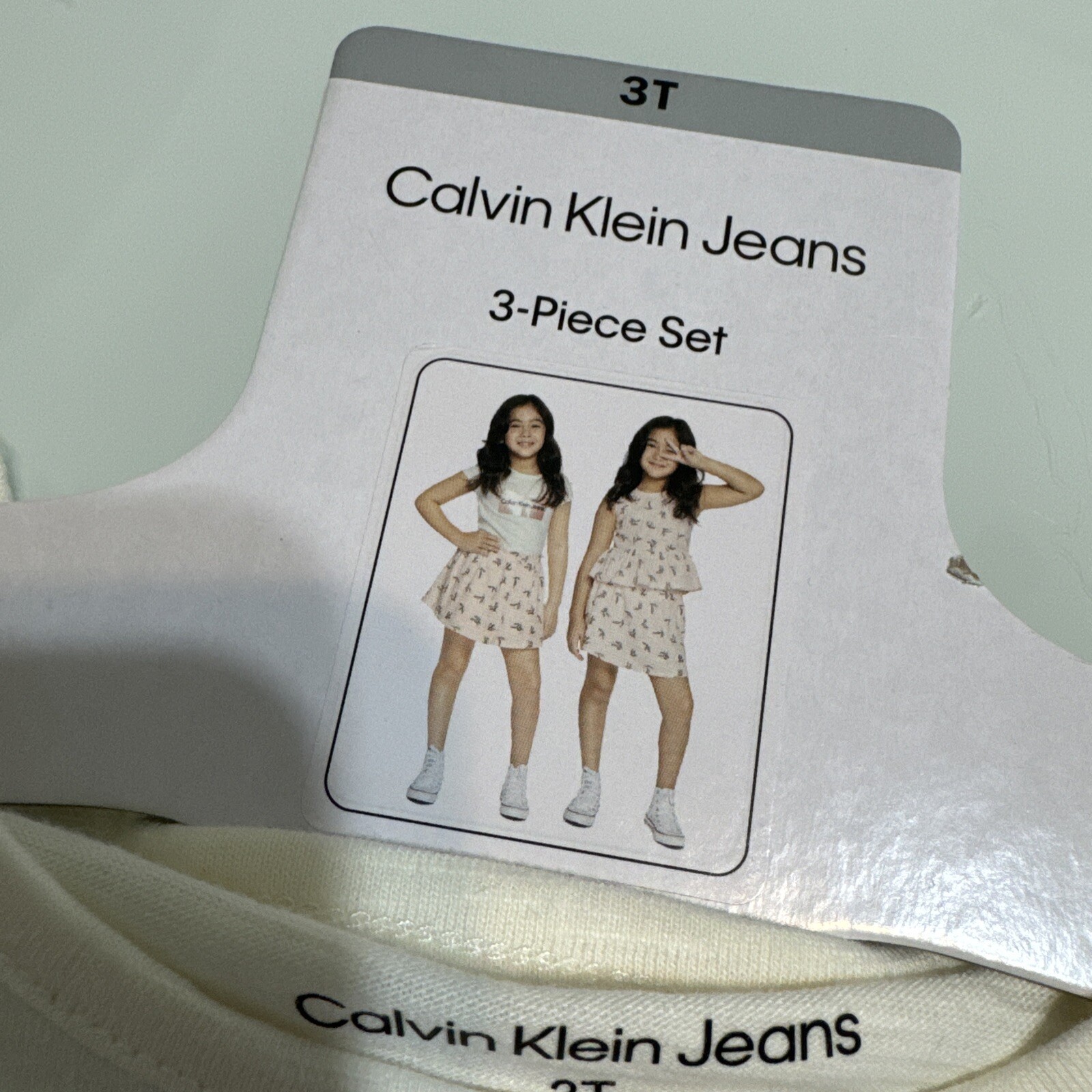 Calvin Klein Girls 3 Pc Pink Dress Shirt Set Size 3t NEW Vs10