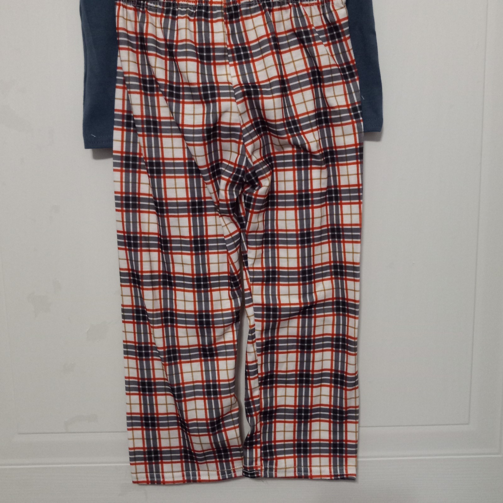 NWT Abby & Evie Boys 3T Dogs Football Plaid Pants Set Embroidered Short Sleeve