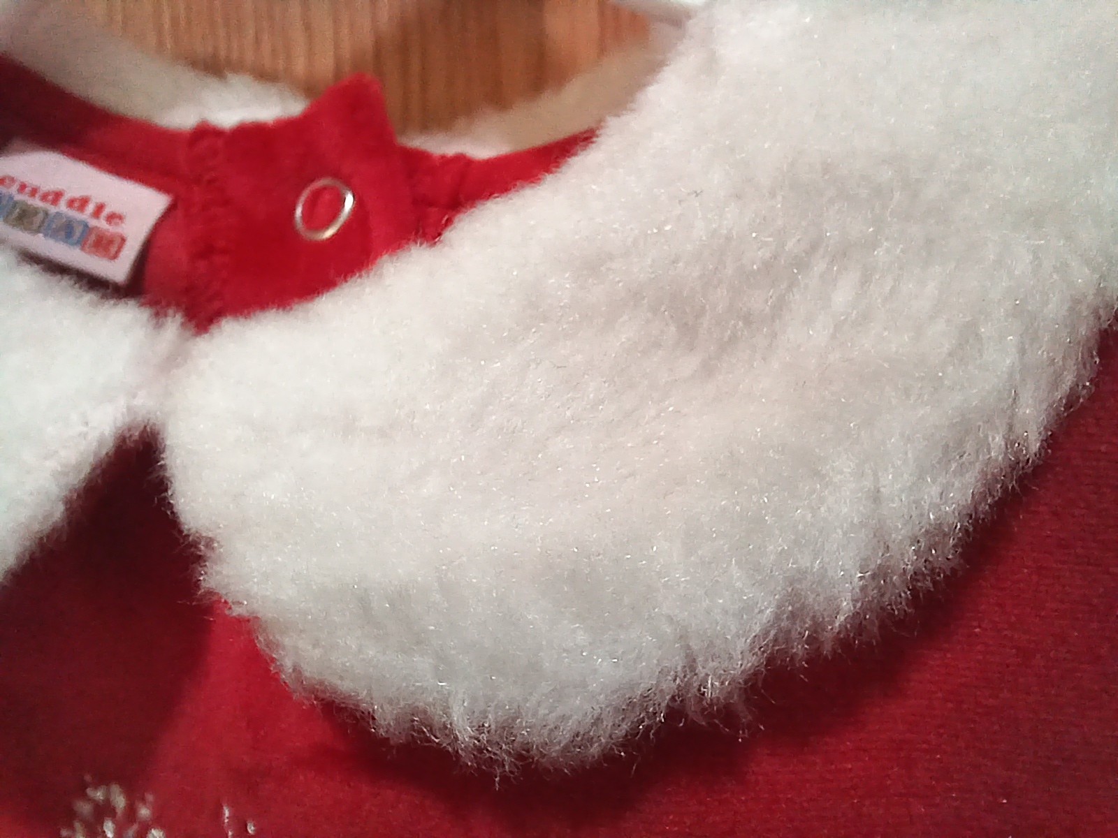 Cuddle Bear 3pc Christmas Set: Red w/White Faux Fur Dress/Top, Pants, Hat, 18 mo