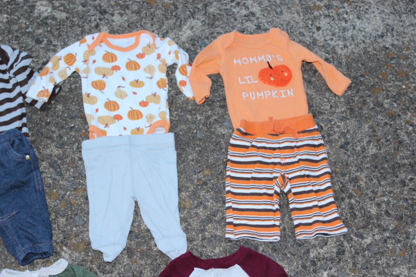 Baby Boy Clothes Lot of 14 Pieces Fall Winter Outfits 0-3 Month Pants Bodysuits