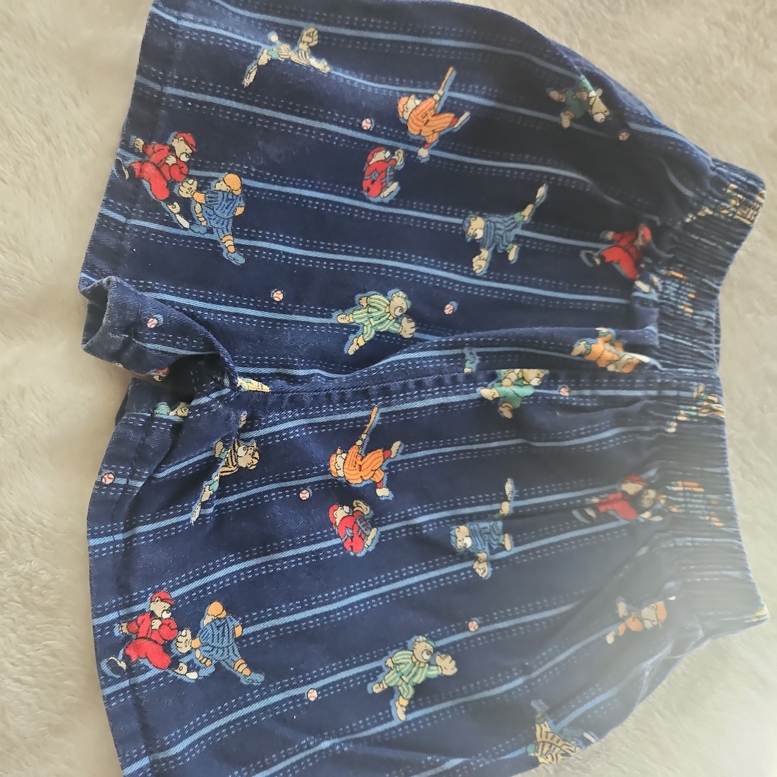 Vintage Paper Tag Carters Baseball Bear 12-18 Months Boys Shirt And Shorts Set
