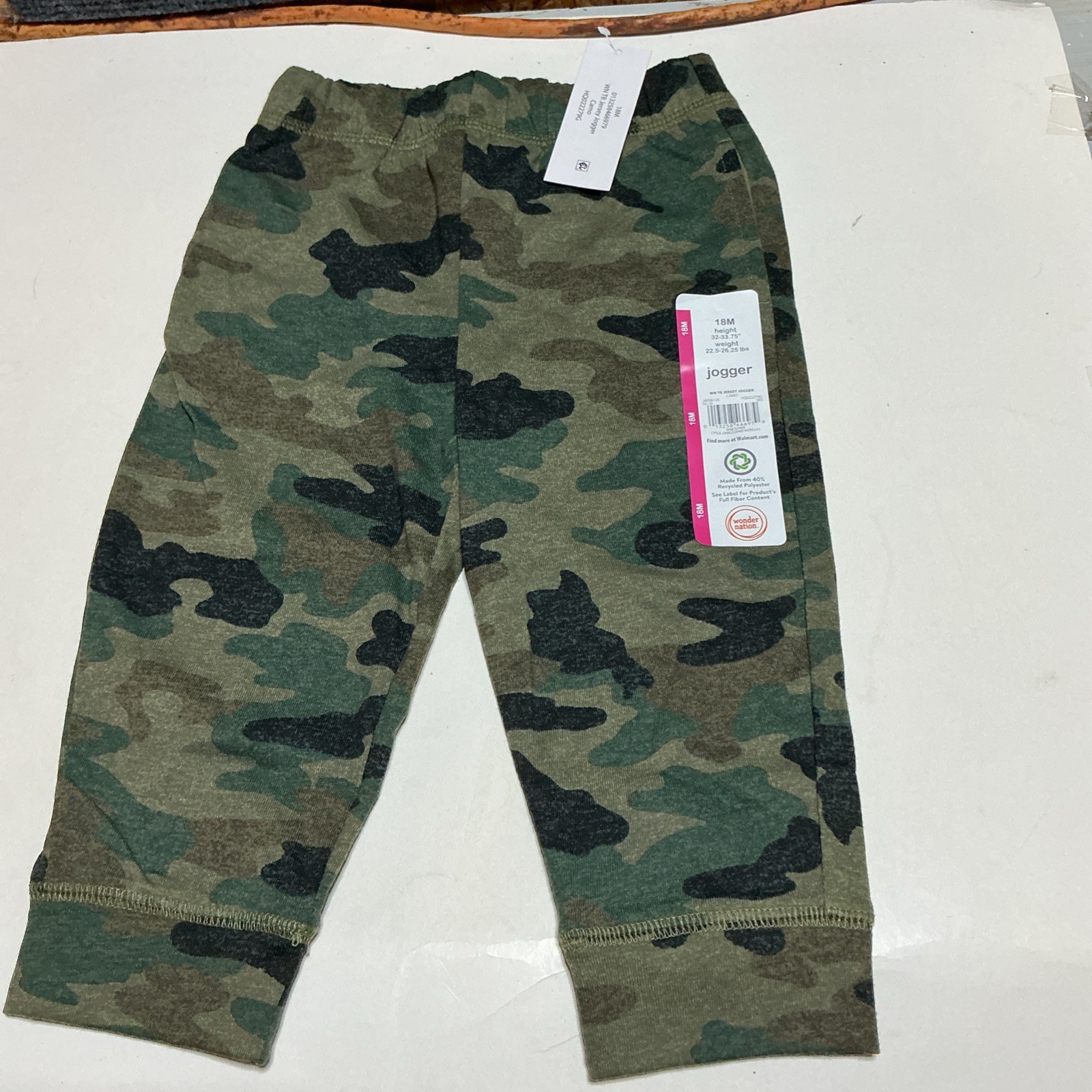 Wonder Nation Infants Jersey Woven Jogger Pants, Camo Size 18M