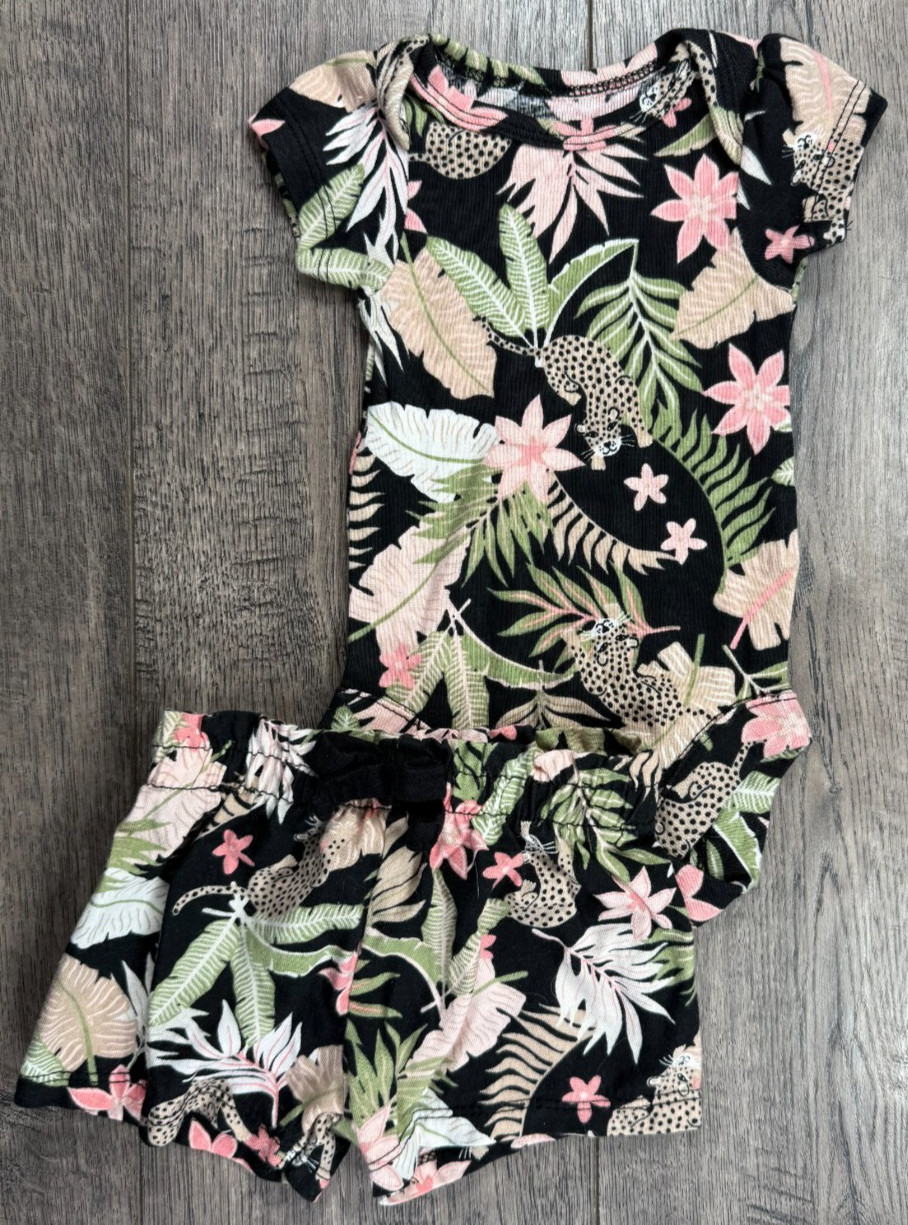 Baby Girl Clothes Bundles Place Preemie Newborn to 7lbs 2pc Jungle Outfit
