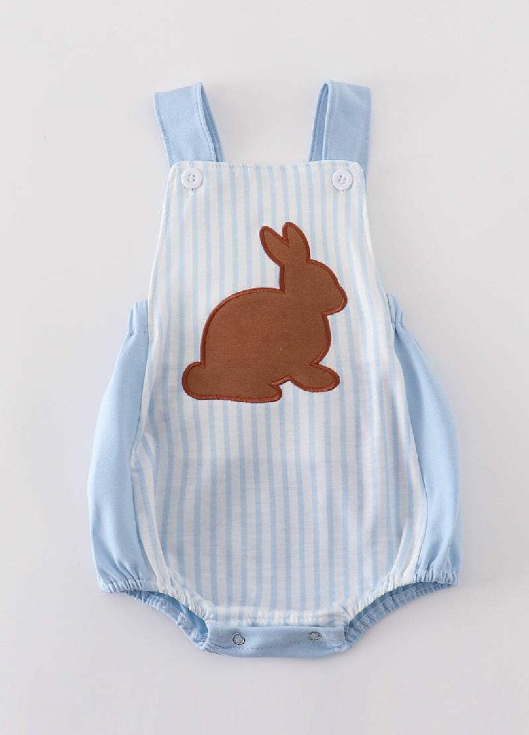 Boy’s Boutique Easter Blue Chocolate Bunny Bunnies Applique Embroidered Embroide