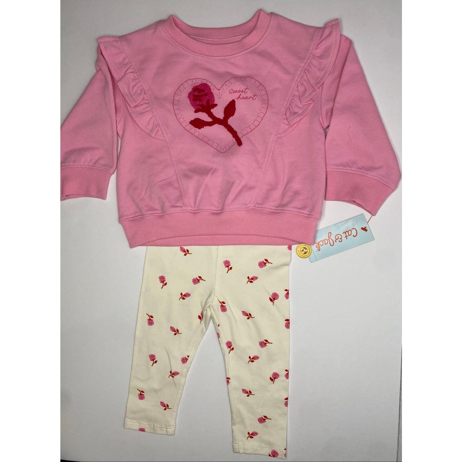 Cat & Jack baby or toddler girl’s Valentine’s Day outfit set, 12 months, NWT