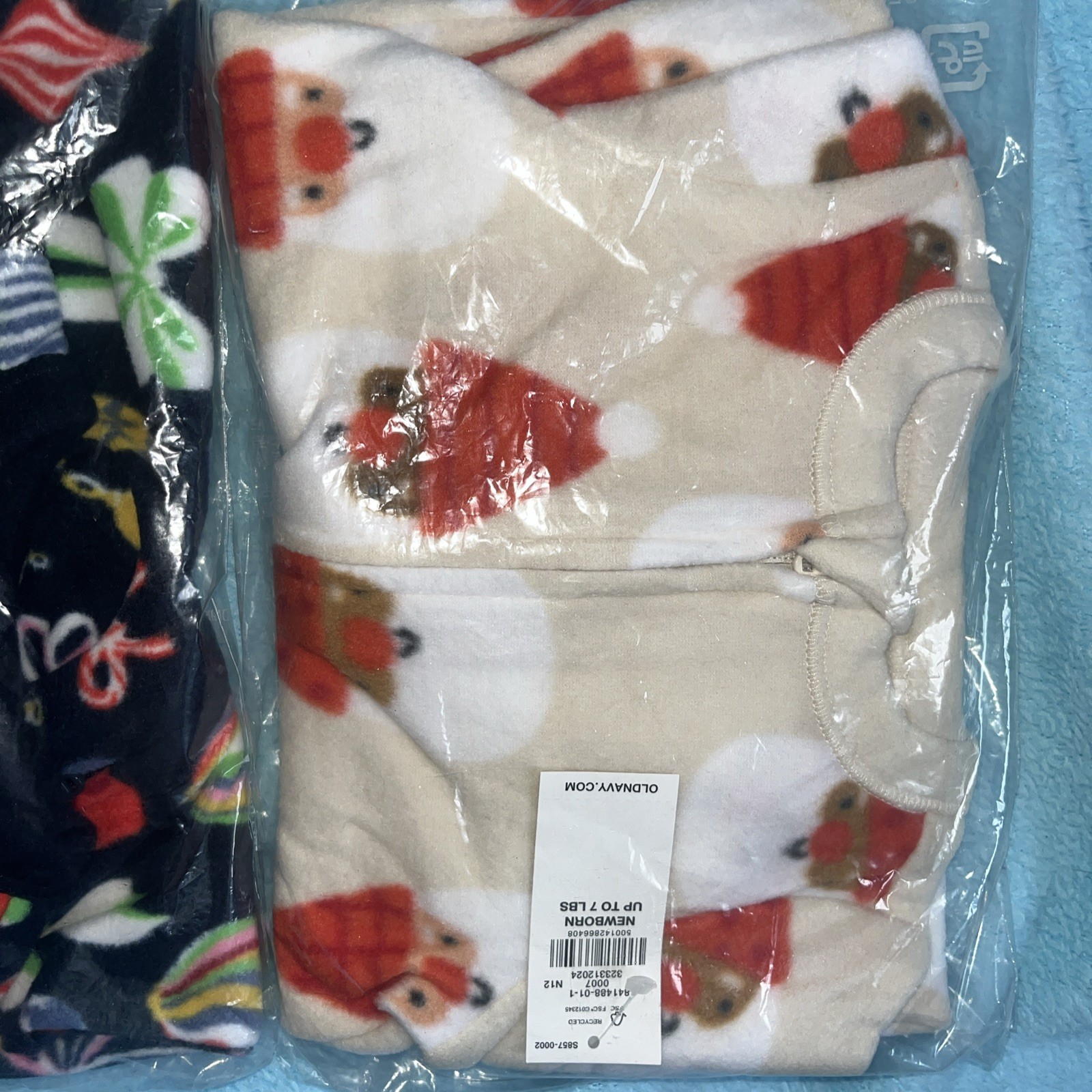 Twins Preemie baby Fleece Footed Creepers Holiday Boy Girl 2 Set Gift P Xmas