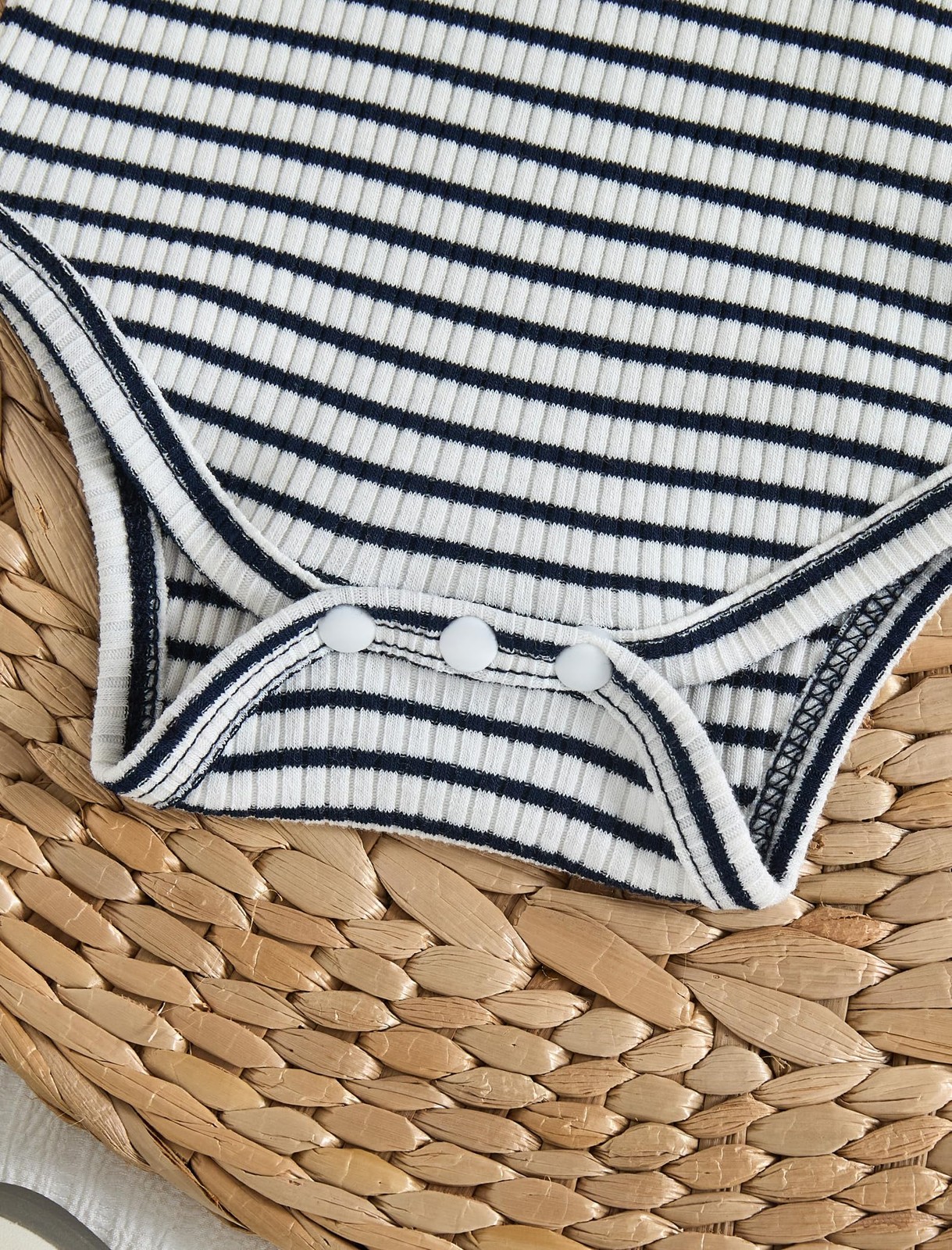 Baby Boy Clothes Ribbed Short Sleeve Striped Romper Top Solid Color Shorts Se…