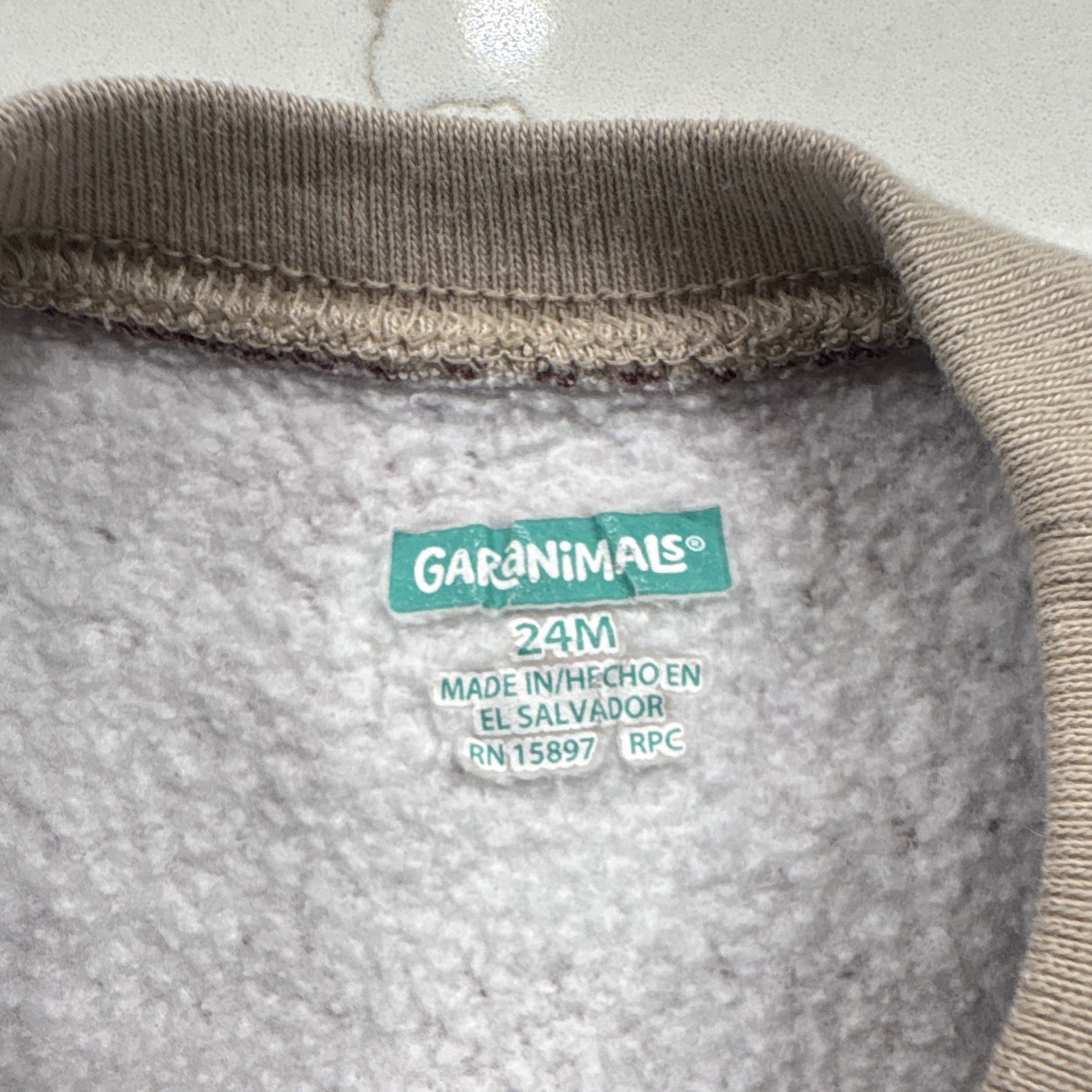 Garanimals 24M Plaid Fleece Cotton Blend Sweatshirt Brown Beige Long Sleeve