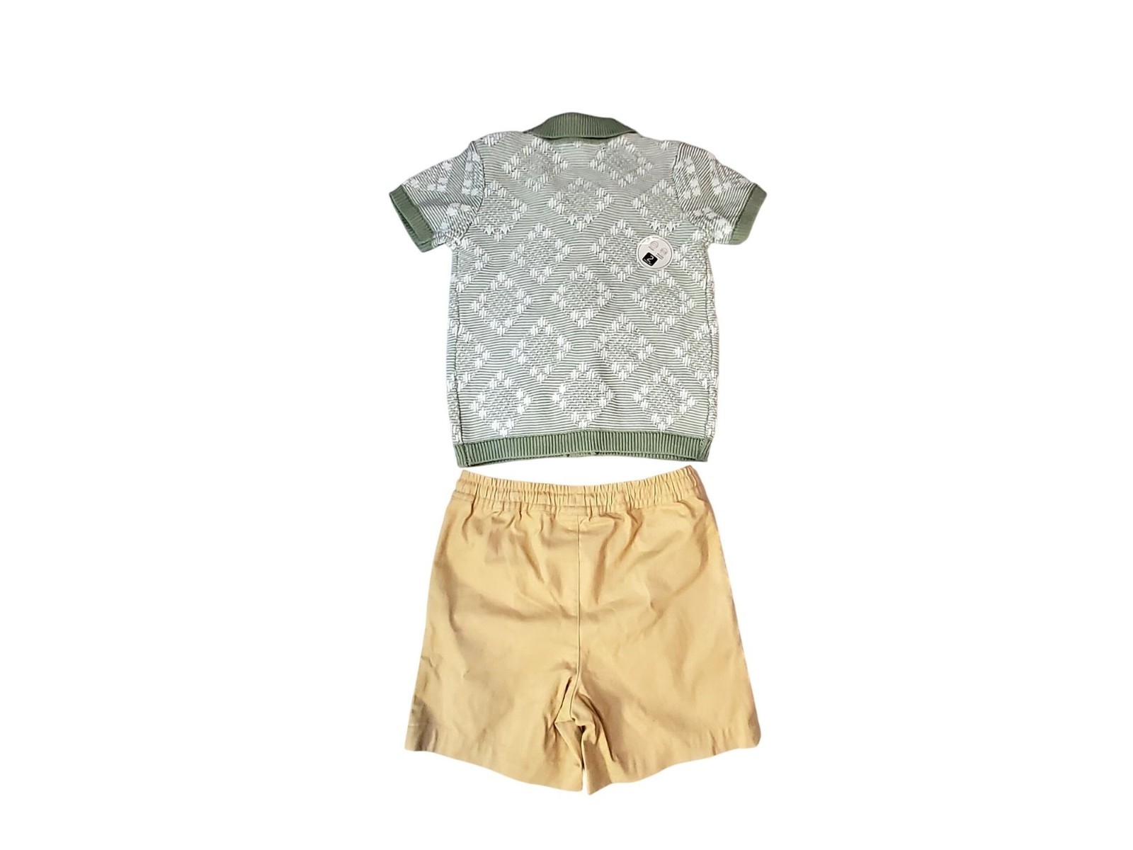 Tommy Bahamas Green & Beige Toddler Outfit – Knit Top & Cotton Shorts Set Size 6