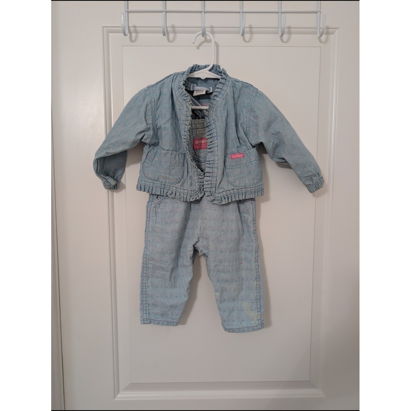 Vintage OshKosh B’gosh Light Wash Overalls With Matching Jacket 6-9m
