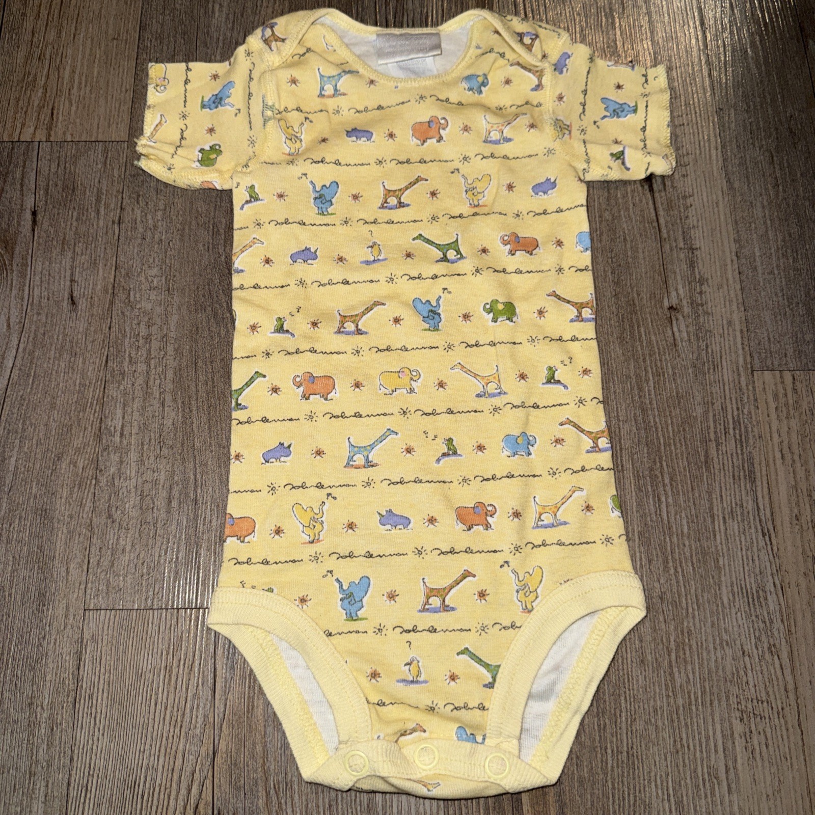 Carters John Lennon Baby Yellow Bodysuit 0-3 Months Vintage Animals Vintage