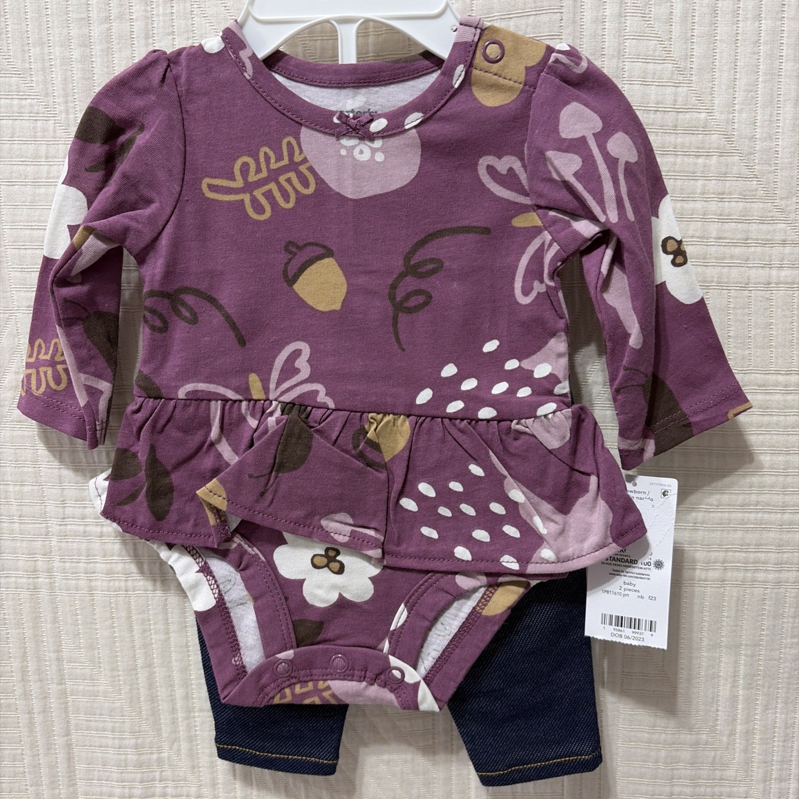 Carters Baby Girl 2 Piece Pant Set Newborn New