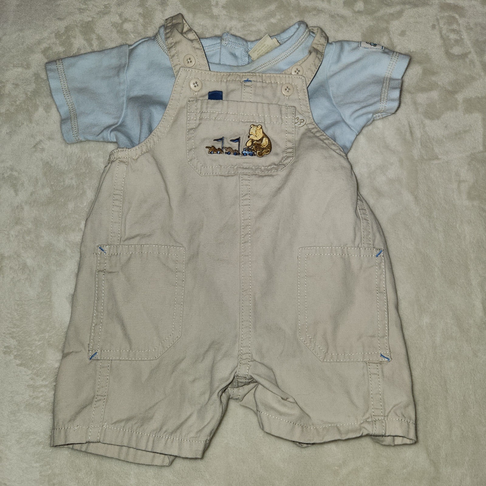 Vintage Winnie The Pooh Baby Overalls Set 3 Months Classic Pooh Baby Outfit Y2k