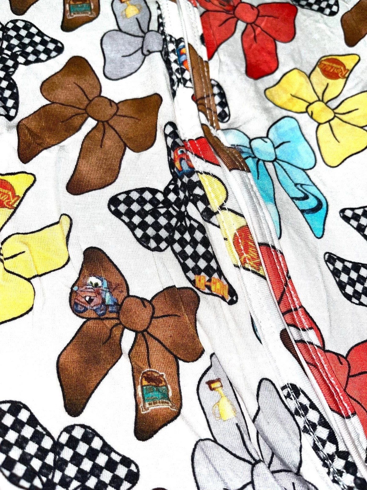 Bamboo infant Zippy pajamas (movie cars with bows)