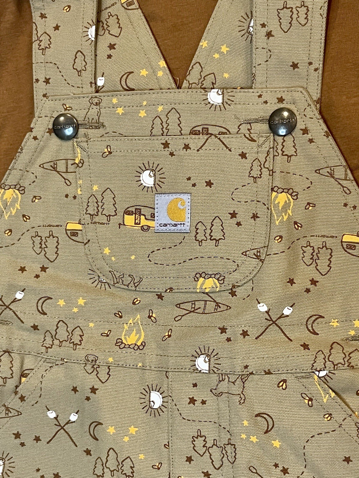 NWT 3T Boys’ 2-Piece Short Sleeve Shirt & Canvas Camping Printed Shortall Set