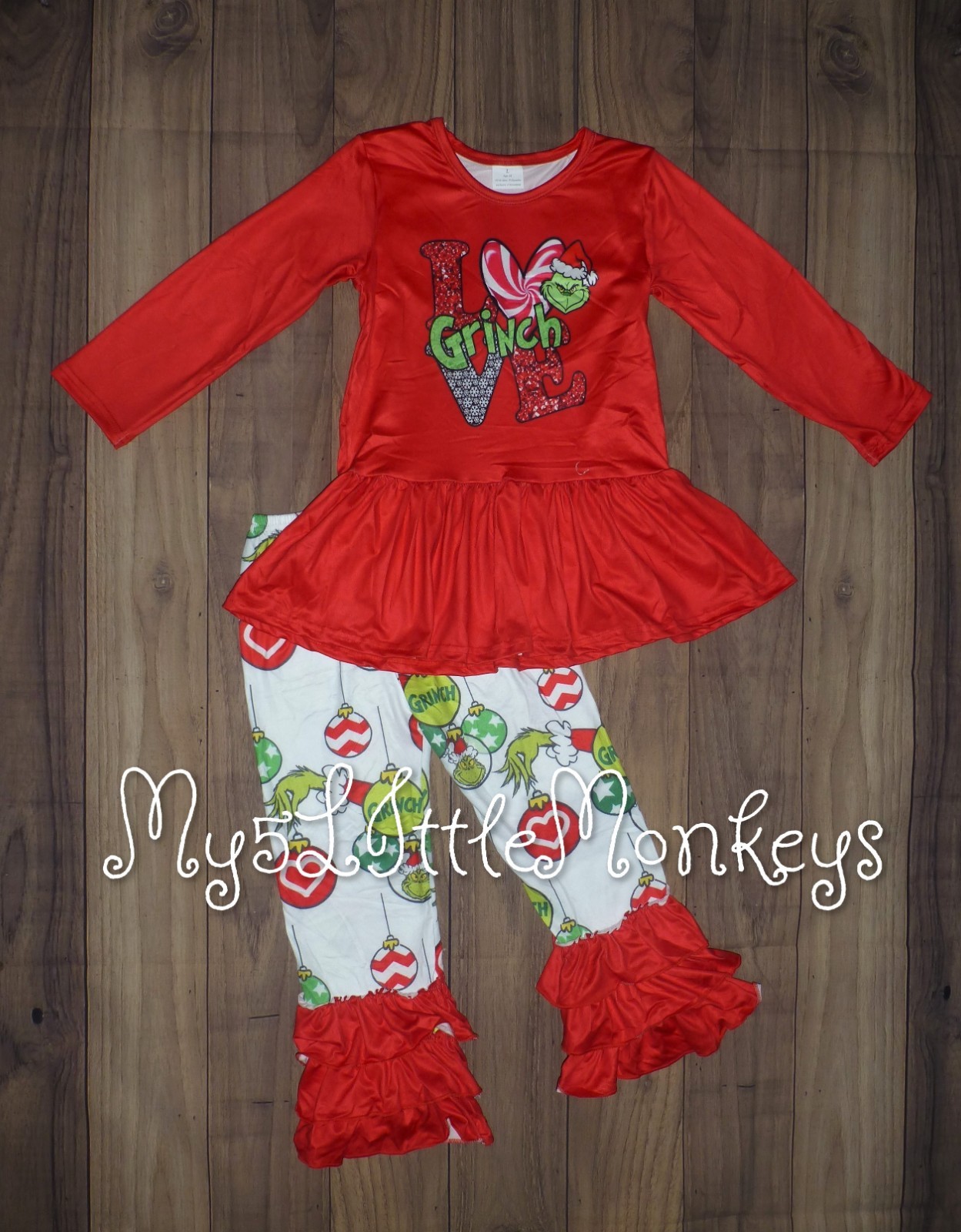 NEW Christmas Cartoon Girls Bell Pants Boutique Outfit