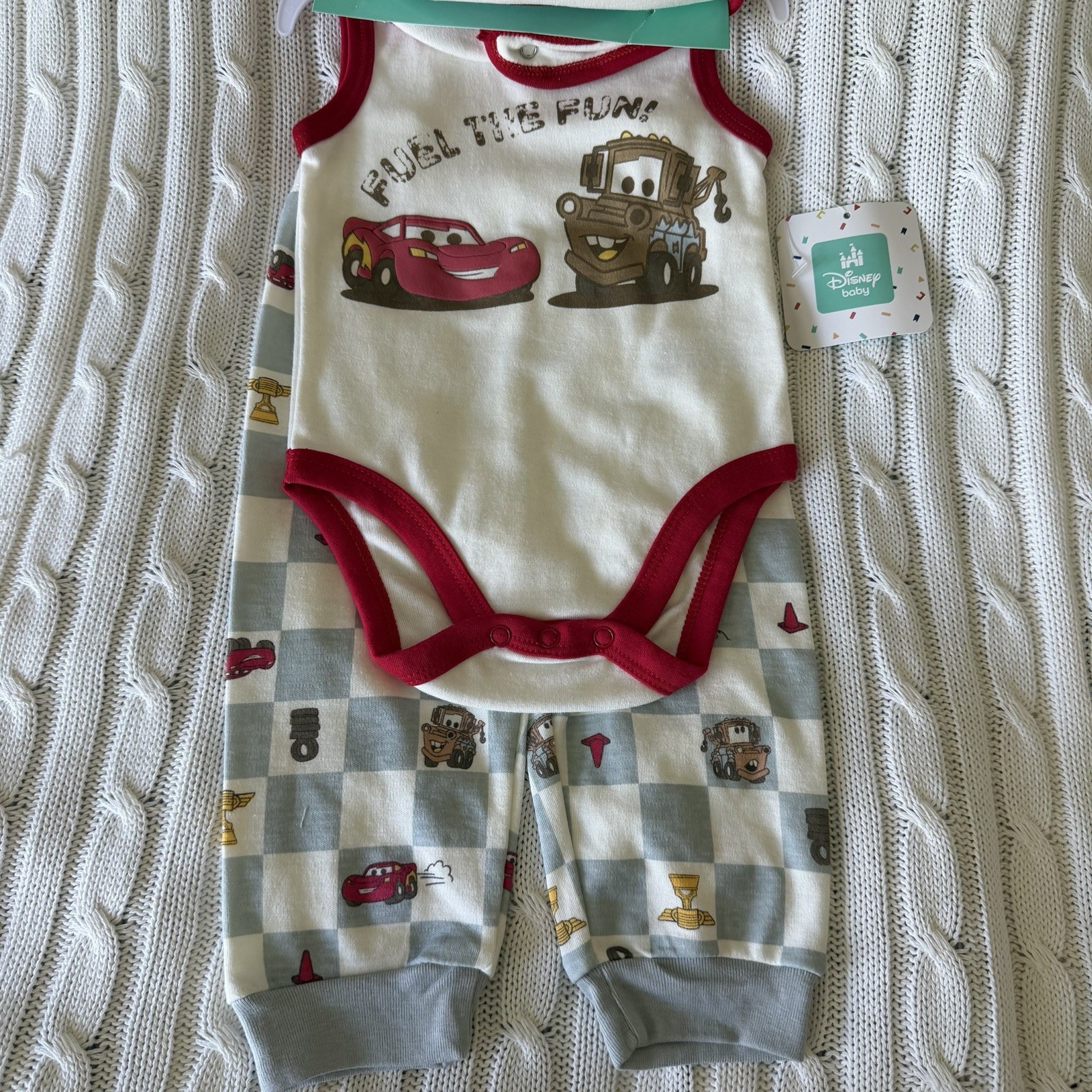 Disney Cars Lightning McQueen Baby Outfit Set 6 9 Mo NEW Tow Mater LMQ 95 Bib