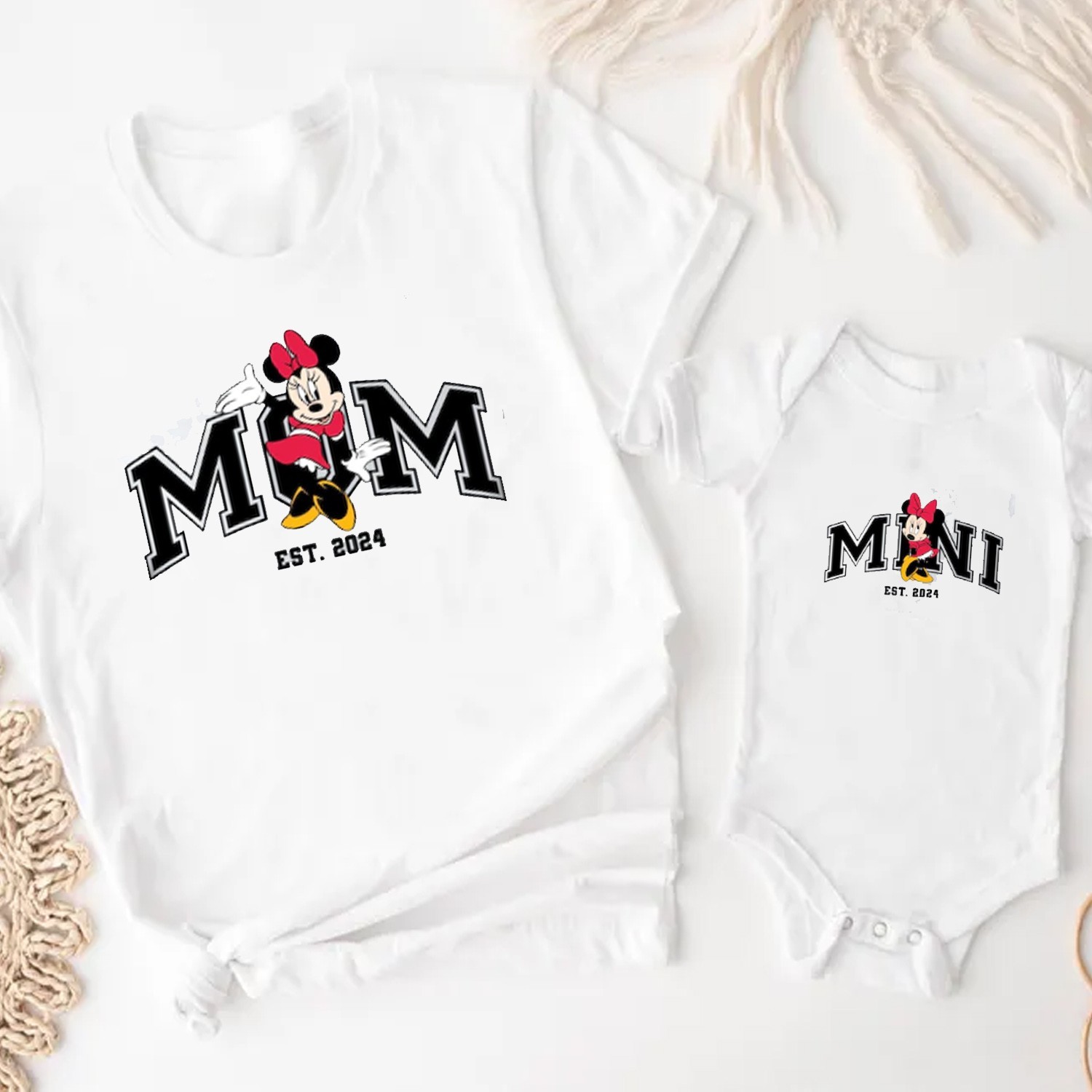 Custom Mom and Mini Matching Tee, Minnie Mouse Mama and Baby Girl, Mother’s Day