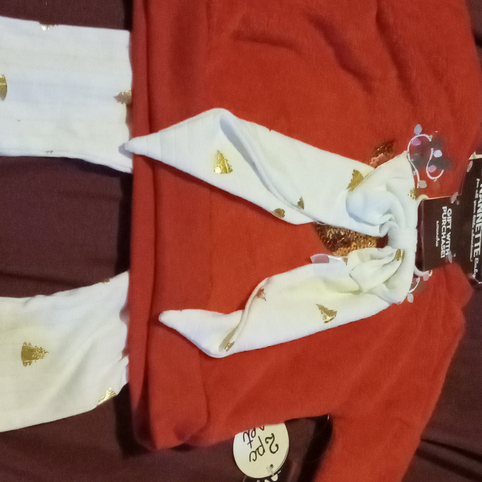 Nannette Girls 0-3,3-6,6-9 Months 2pc Red/White Long Sleeve Top & Pants