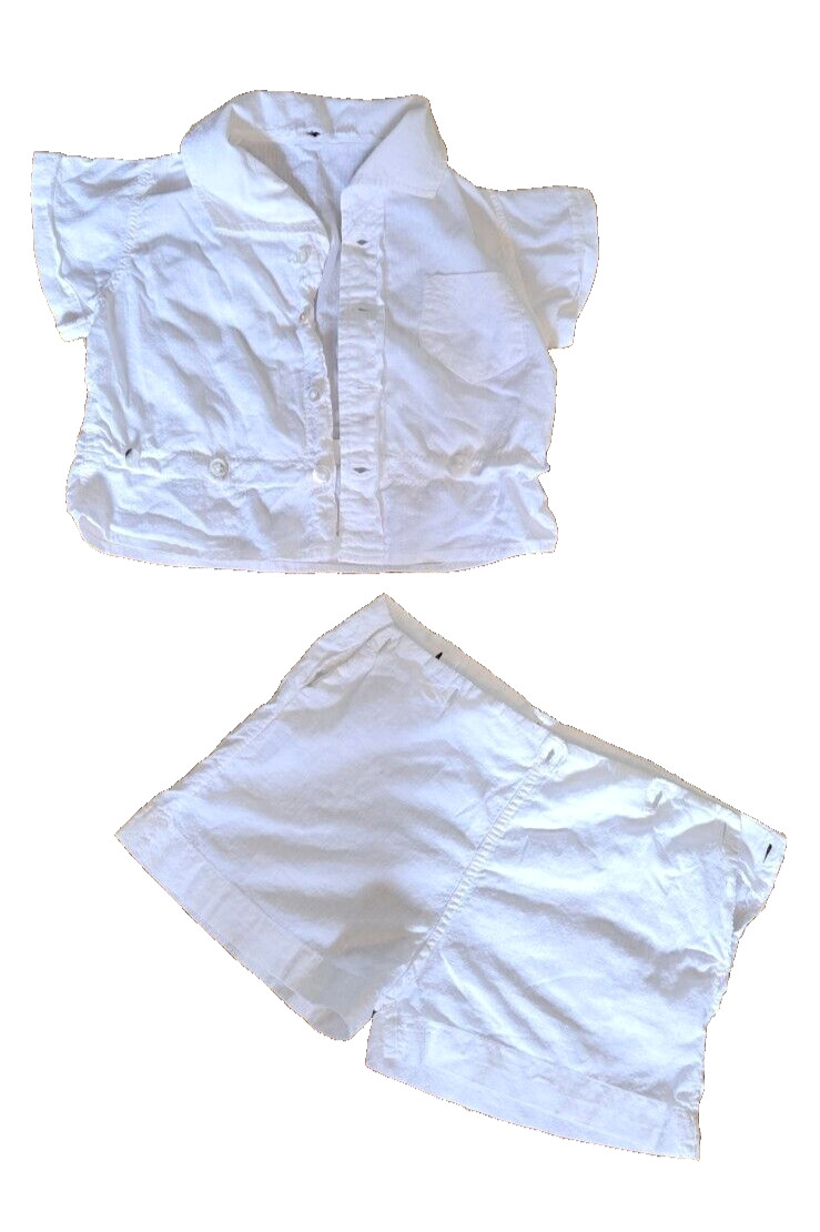 Antique Vintage Baby Boy Christening Baptism 2 Pc Set 2T 24m Shirt Shorts Romper