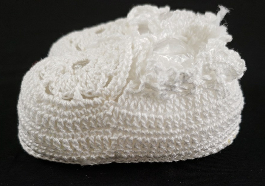 Vintage Handmade Knitted Baby White Layette 4 piece Set Sweater Cap/Hat Booties