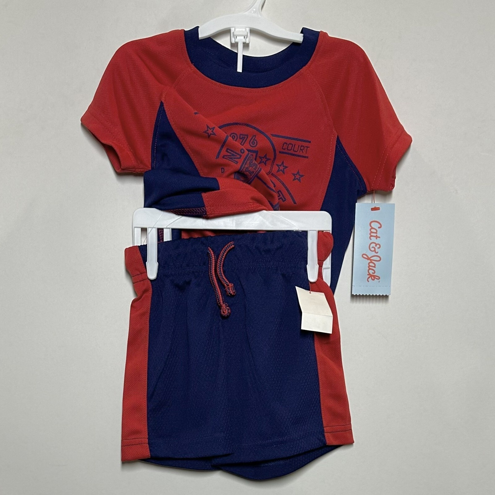 Cat & Jack Toddler 1976 Champion Athletic Top & Bottom T-Shirt & Shorts Set, 12M