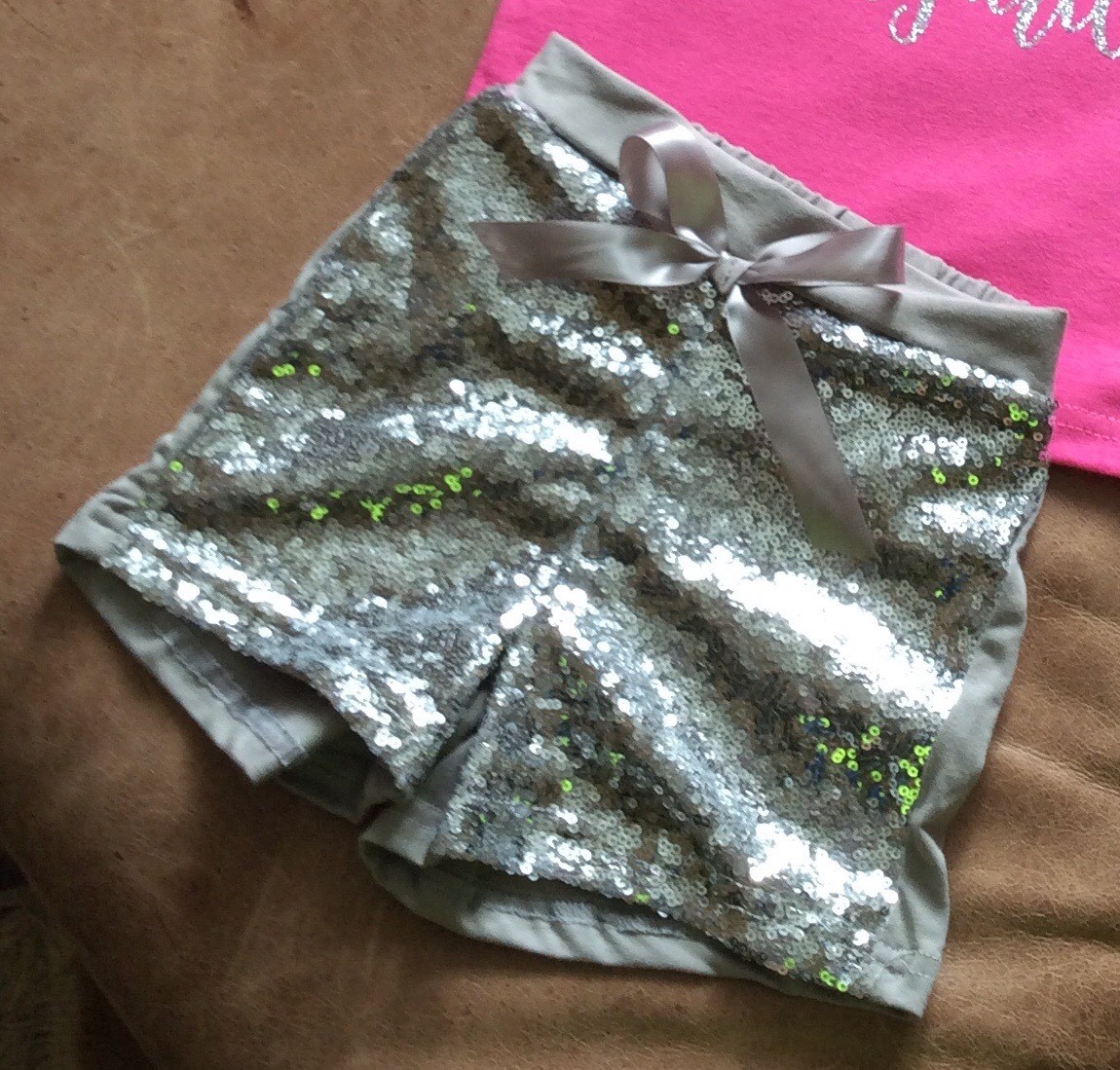 Sequin, Sparkle Silver /Gray Toddler Dressy Shorts, Birthday, Easter, 2T
