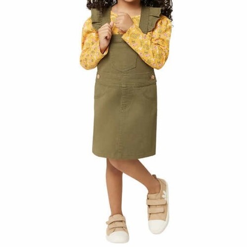 BCBG Girls Kids’ ~ 2-Pc. Jumper Set ~ SIZE 4T ~ Olive Green ~ Adjustable Straps