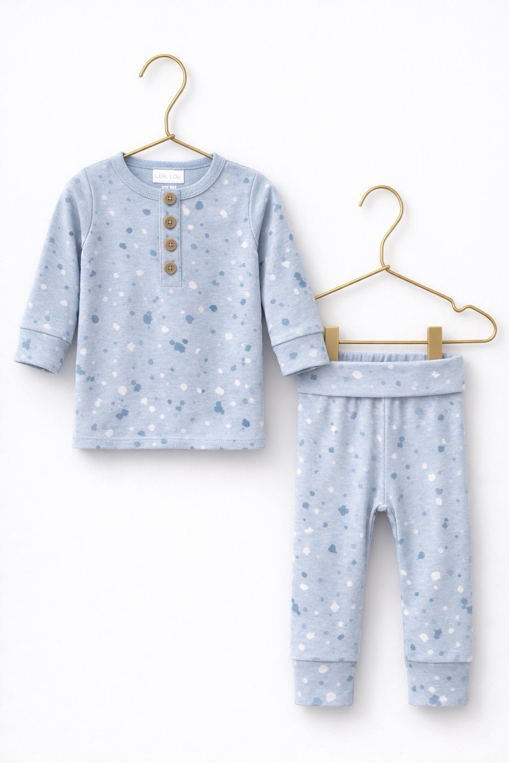Lou Lou & Co Bamboo Baby Outfit Top Bottom Set Steele Print 3M New in Box