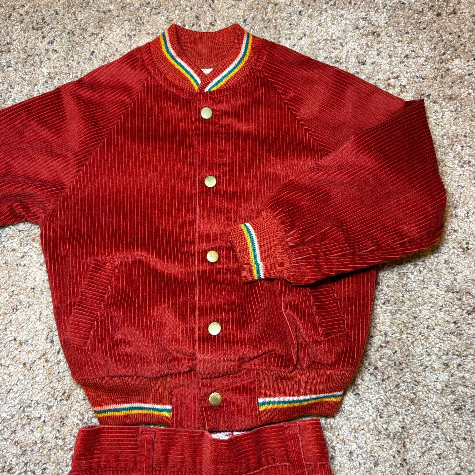 Health-Tex 4T Red Corduroy 3 piece outfit Jungle Habitat Elephant & monkey VTG