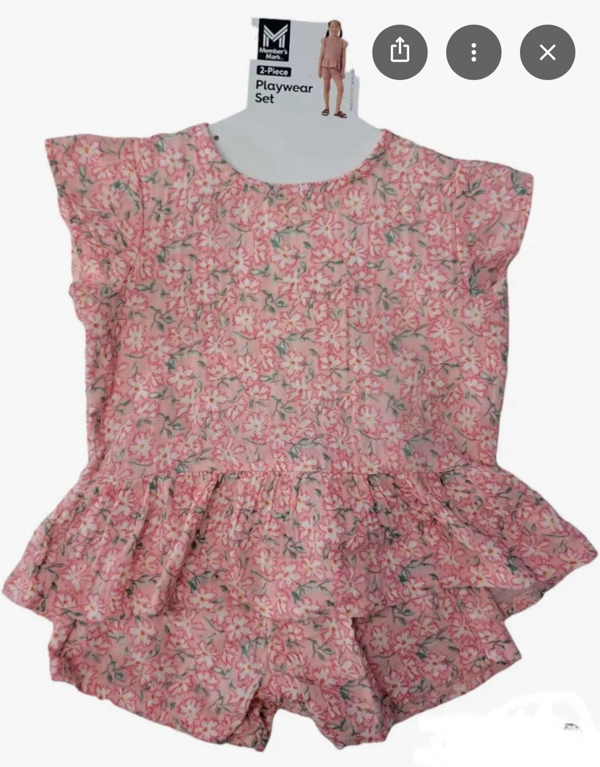 Members Mark Girls 2 Piece Pink Floral Playwear Set – 12 months – NIP