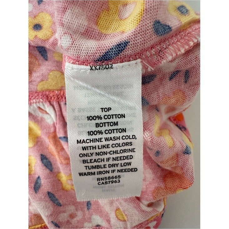 Baby Girls Floral & Stripe 4-Piece Matching Set – Pink, Blue, Orange Size 12M