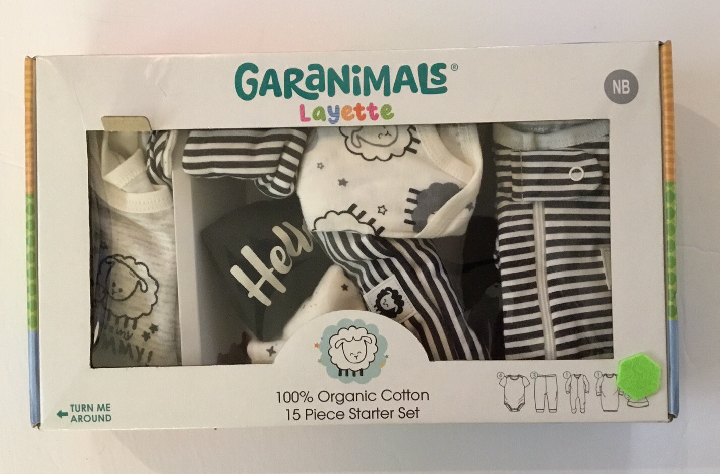 Garanimals Newborn Layette, 100 % Organic Cotton 15 Piece Starter Set