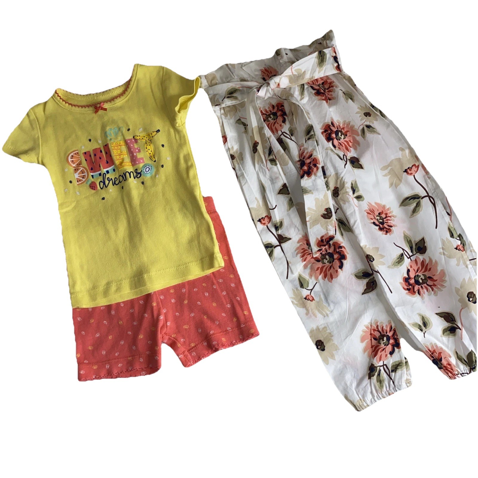 Toddler Girls Outfit Lot 2T Shirt Shorts Set Floral Pants Summer Clothes