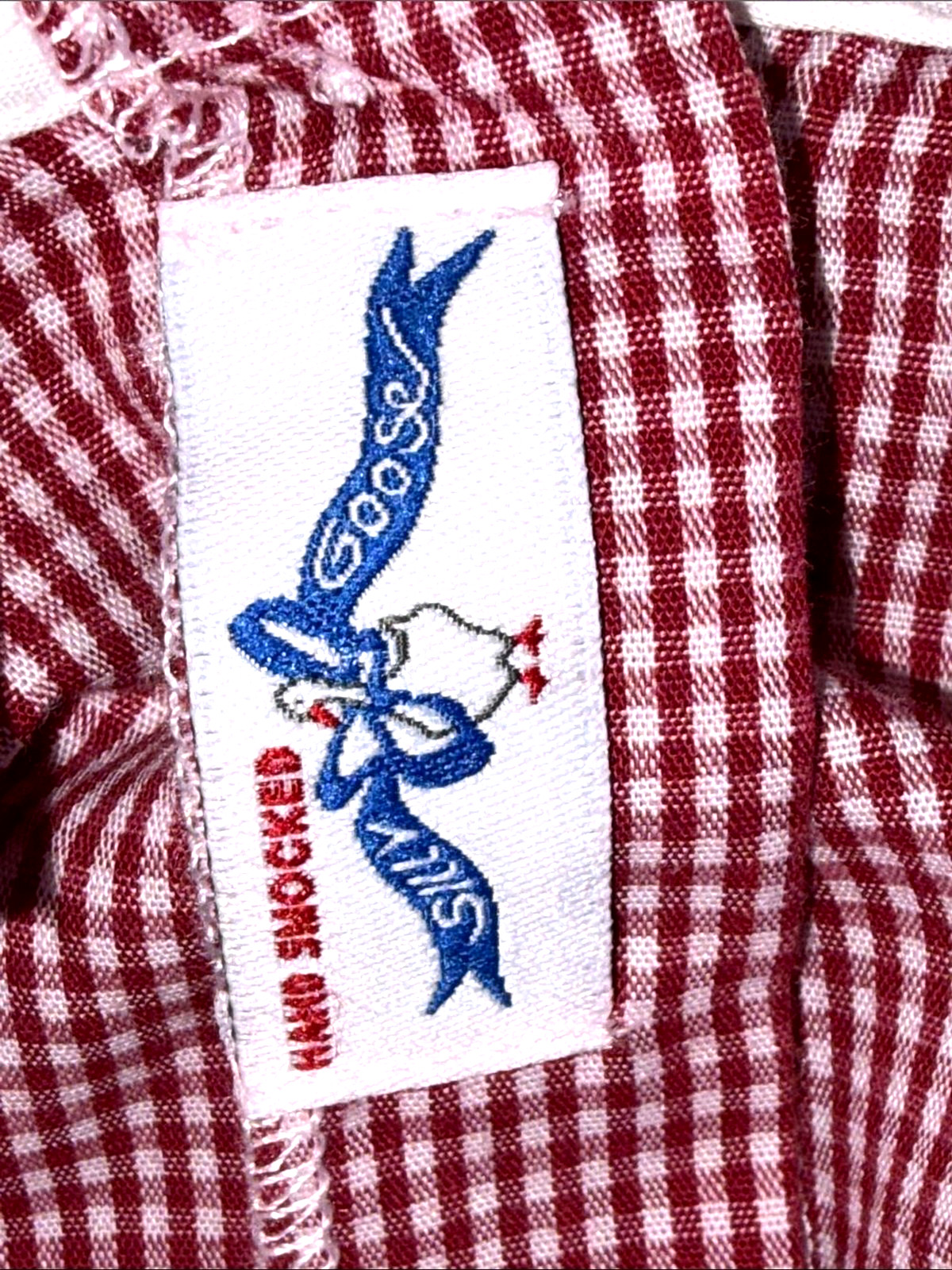 Silly Goose Smocked Horse Outfit Girls 4T Red Gingham Pant Set Equestrian