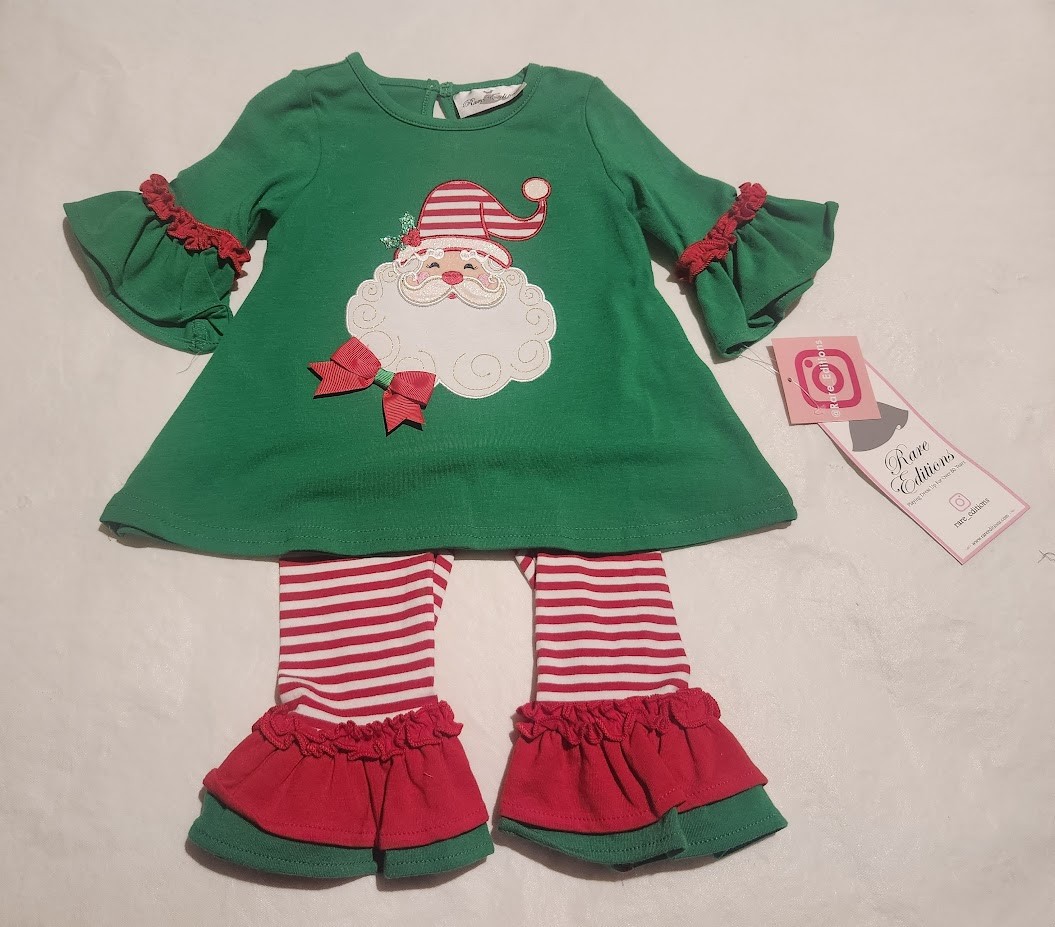 NWT Rare Editions Christmas Santa Claus Outfit 2PC Set 12 Months Baby Girl
