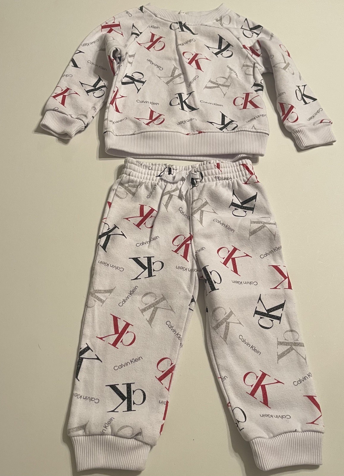 Calvin Klein Baby Boy Sweatshirt And Joggers Set, Size 18M Cute Comfy