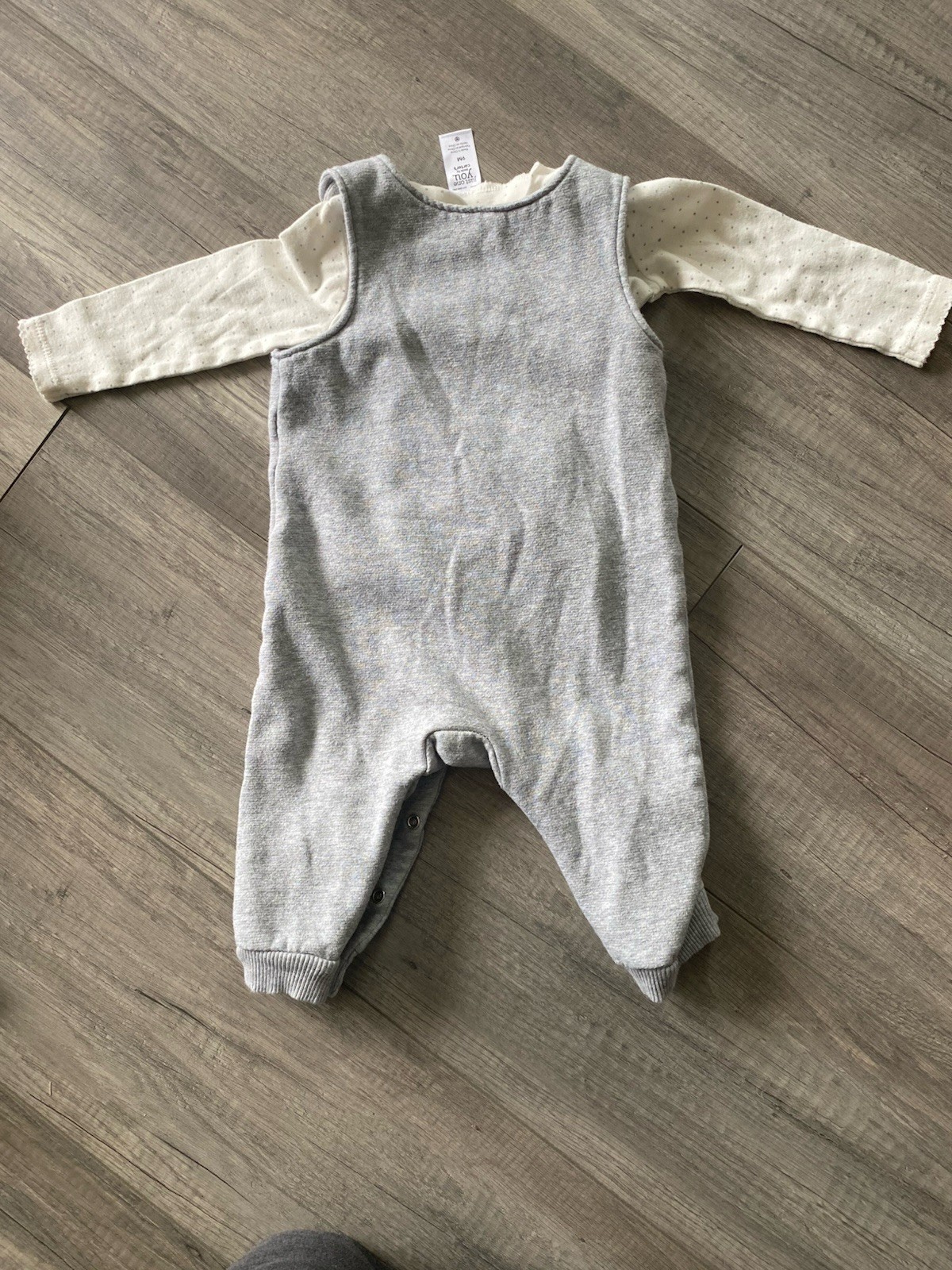 Carter’s Just One You 2-Piece Outfit Set Gray Fox Overalls & White Shirt 9M