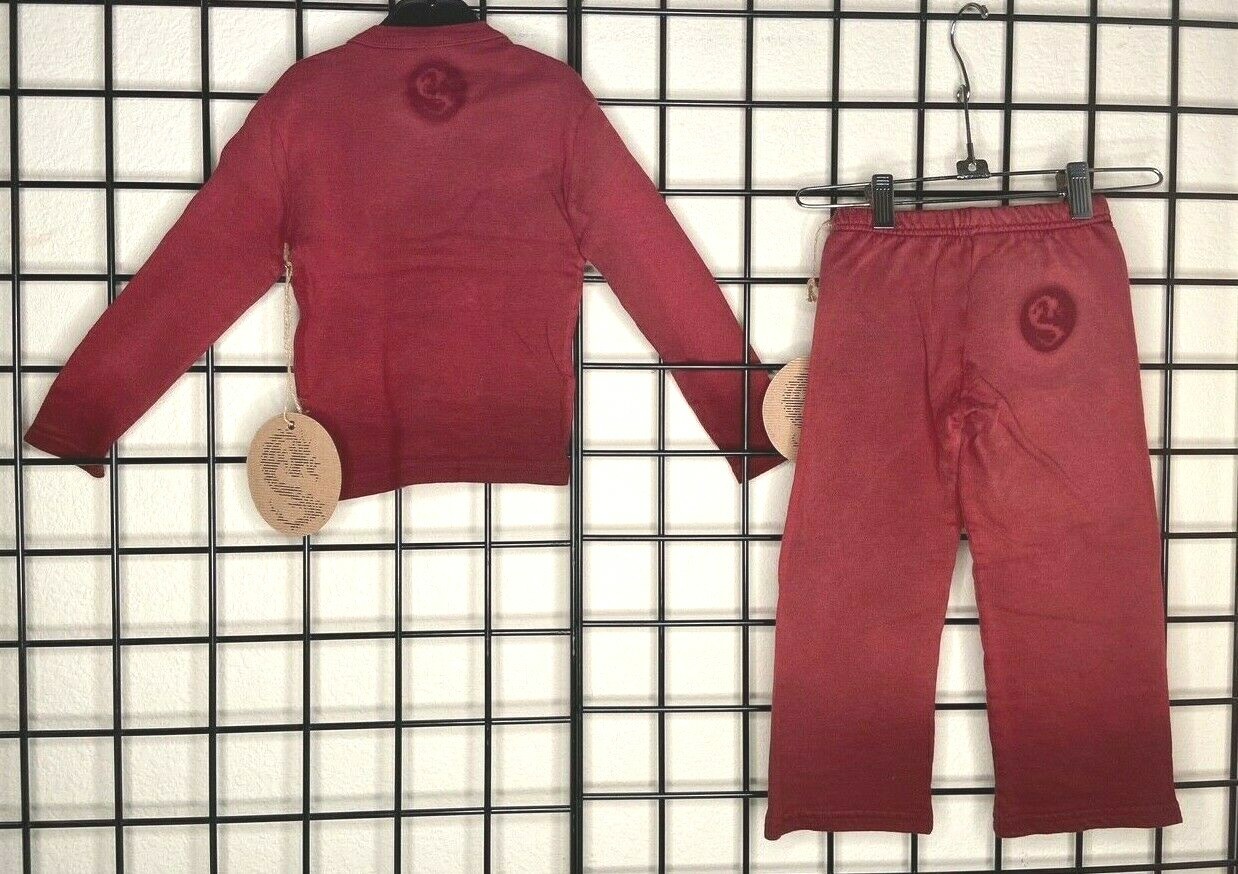 NWT NEW 2PC SET Burgundy/Blood Red Gradient 100% Cotton by Stencil Kids 2Y(2/3Y)