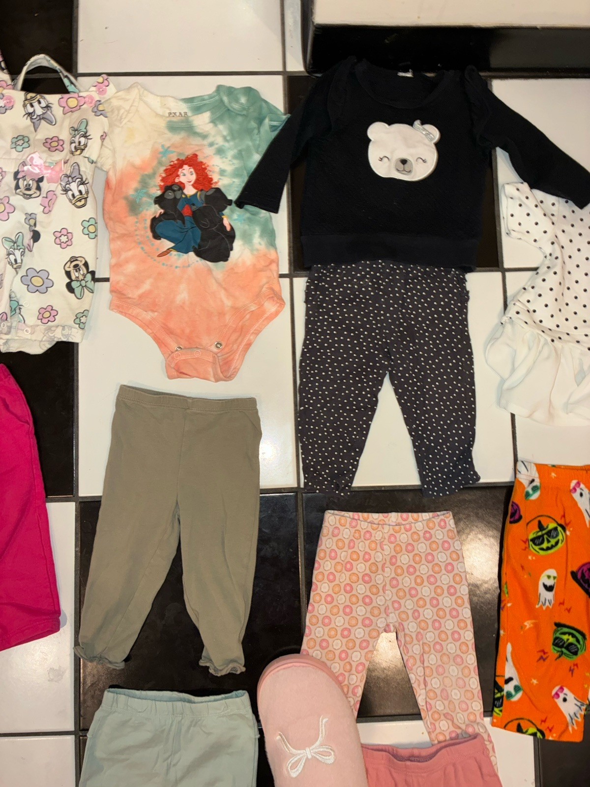 Baby Girls Lot Of 21 Pieces Size 12 Months Carters, Disney, Tops, Bottoms